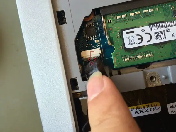 Disconnect the hard drive cable