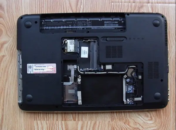 Remove the RAM, hard drive, and DVD drive