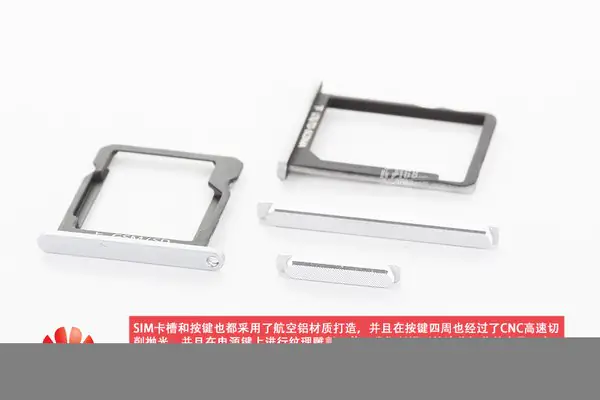 Close-up of the power button, volume button, and SIM card tray