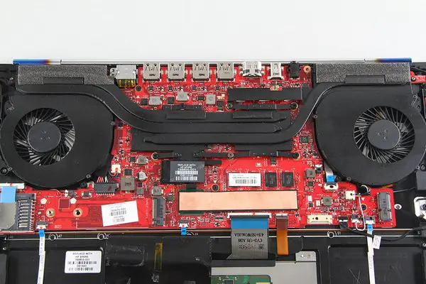 Disconnect the two cooling fan cables