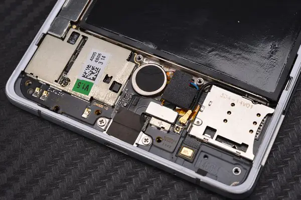 The parts located at the bottom of the phone