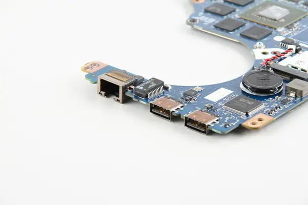 RJ45 port and USB port