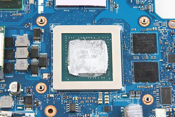 Close-up of the graphics card