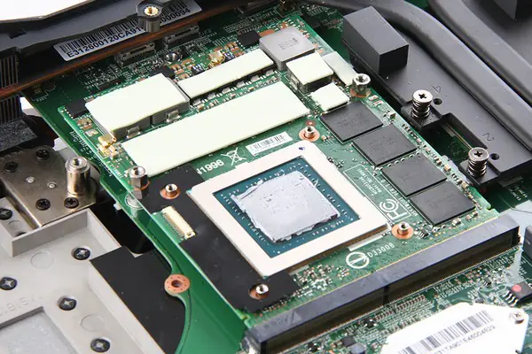 Close-up of the graphics card