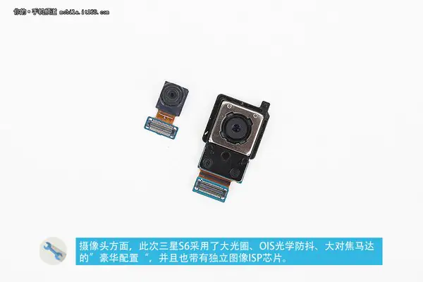 Close-up of the rear camera and front camera