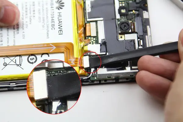 Disconnect the cable from the motherboard