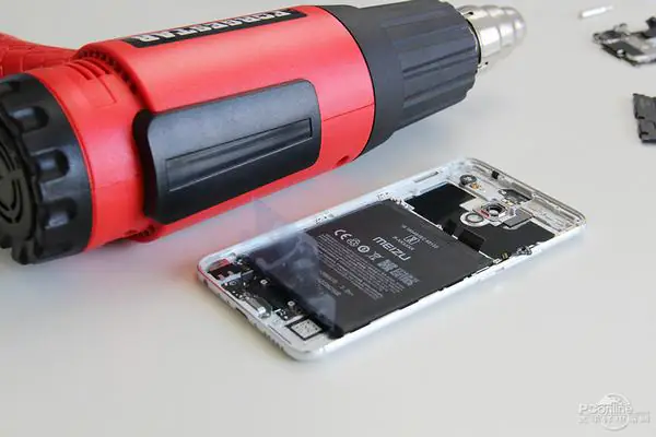 Heat the battery with a heat gun