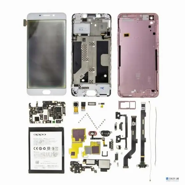 Oppo R9 internal parts