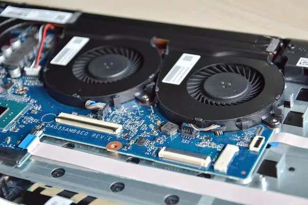 Disconnect the two cooling fan cables