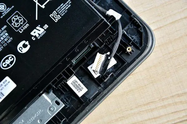 Disconnect the battery connector from the motherboard