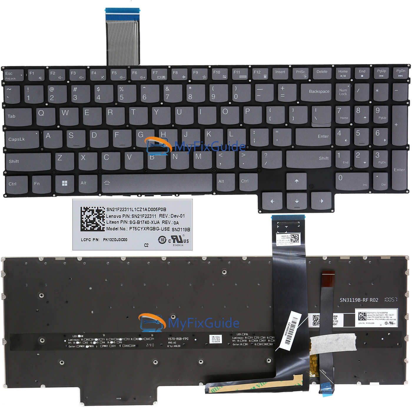 Keyboard For Lenovo Legion 5 15ARH7 15ARH7H 15IAH7 15IAH7H