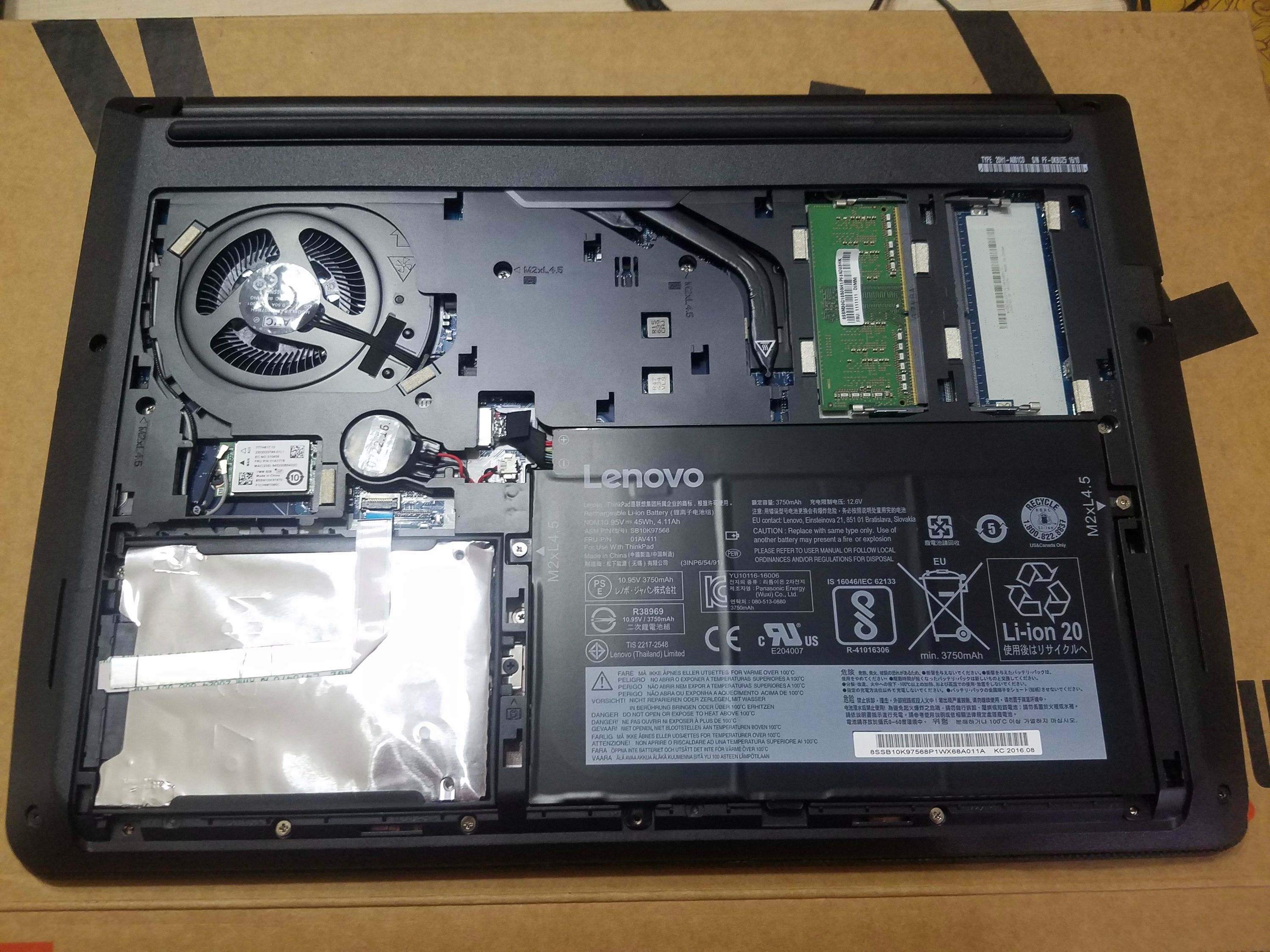 jomfru Understrege maling Lenovo Thinkpad E470 Disassembly and SSD, HDD, RAM upgrade options