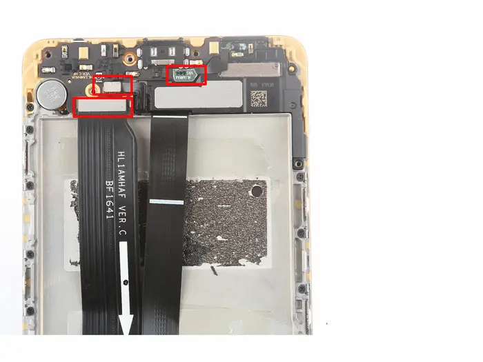 Disconnect the three cables from the USB board