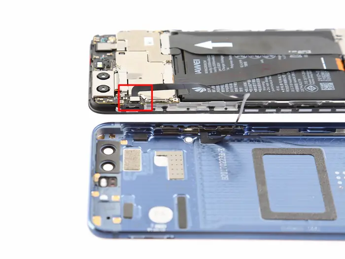 Disconnect the power button and volume button cable