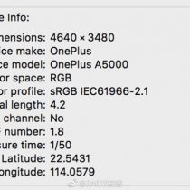 OnePlus 5 camera specification