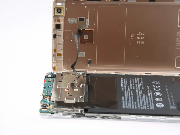 Disconnect the fingerprint module cable