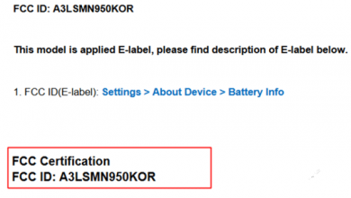 Korean Smasung Galaxy note8's fcc certificaton