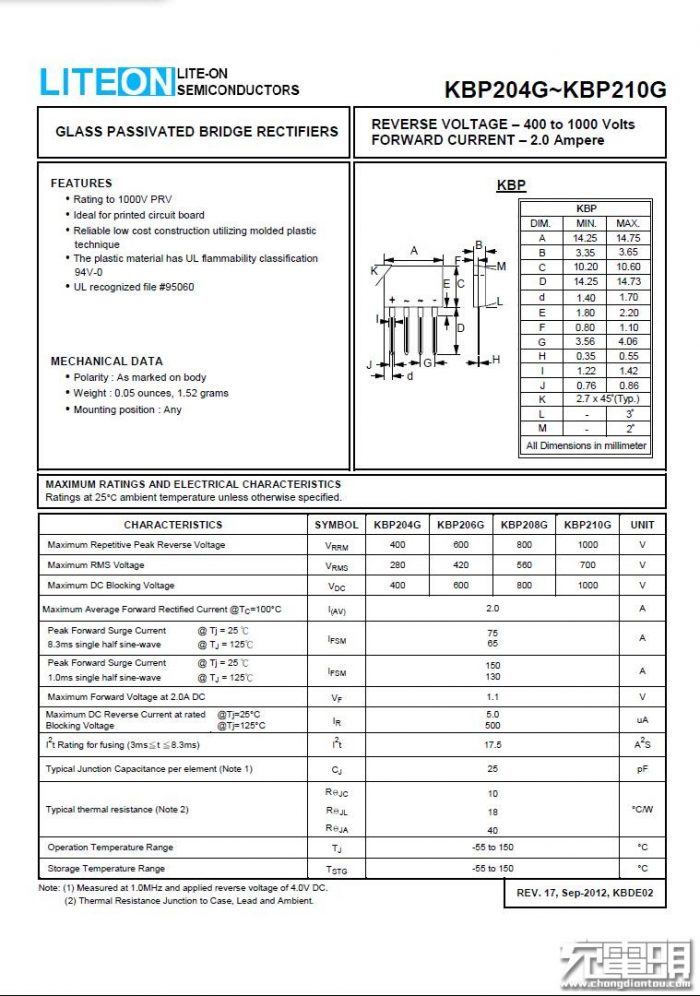 LITEON rectifier bridge