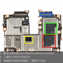 OPPO Find X processor, memory chip, and power IC