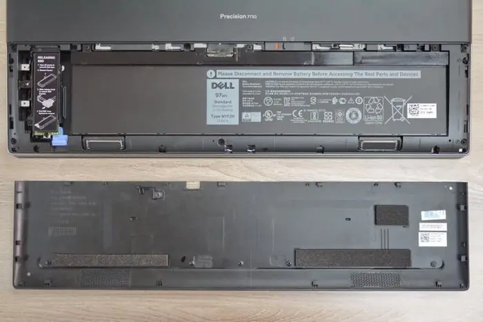 Dell Precision 7730 M.2 SSD and battery