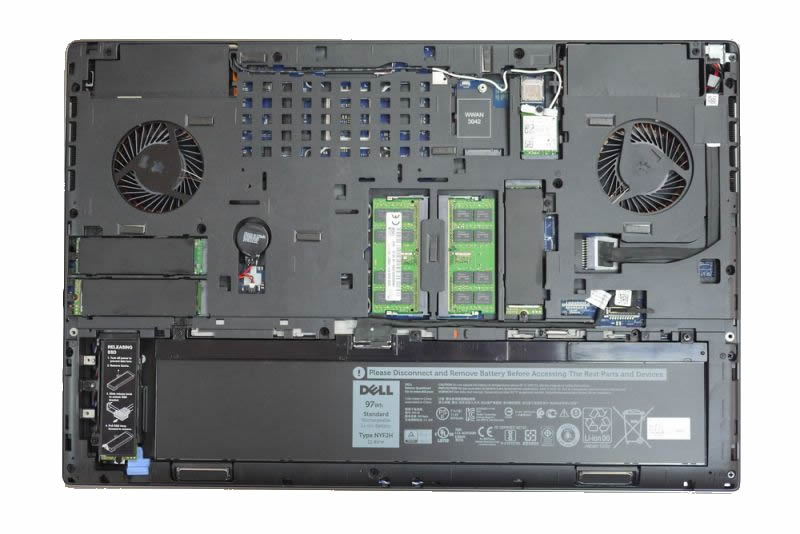 Dell Precision 7730 Disassembly (RAM, SSD, HDD upgrade options)