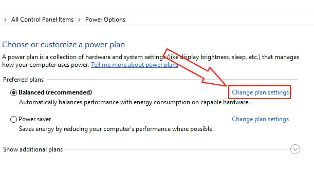 Change plan settings