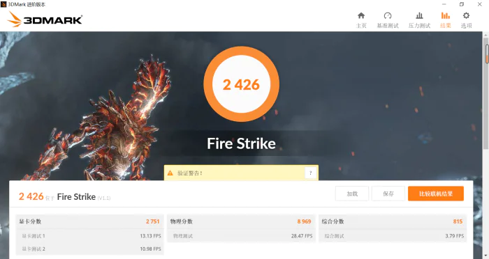 GPU score on 3DMARK Fire Strike
