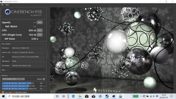 score on Cinebench R15