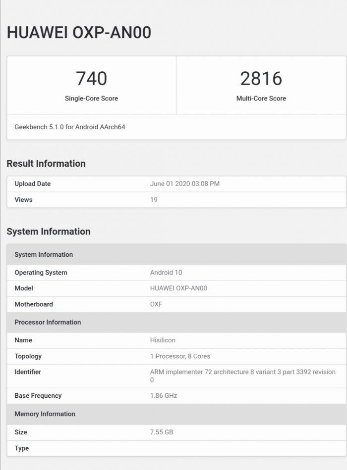 Honor Play4 Pro Geekbench