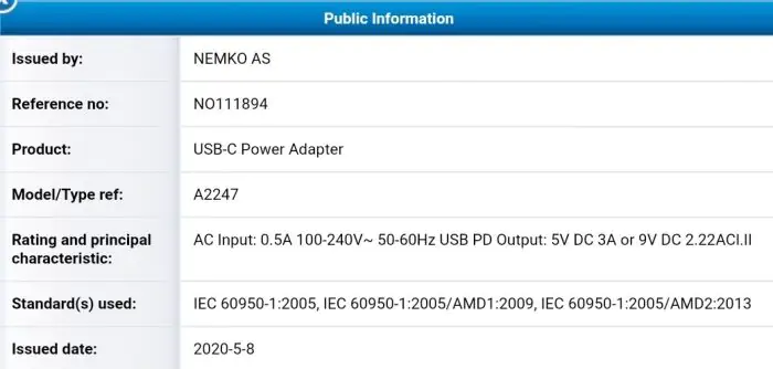iPhone 12 Charger Certification