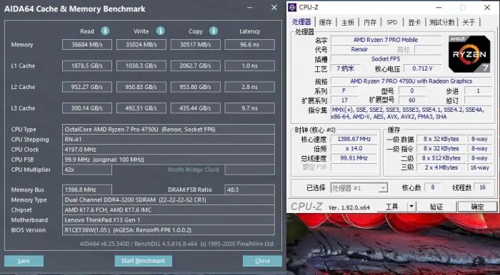 ThinkPad X13 RAM test