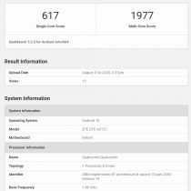 ZTE A20 5G Geekbench