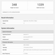Galaxy F41 Geekbench benchmark