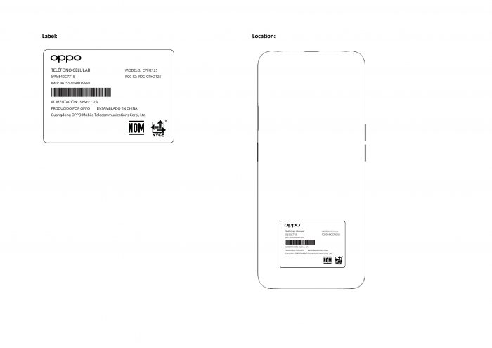 FCC Label Oppo CPH2125