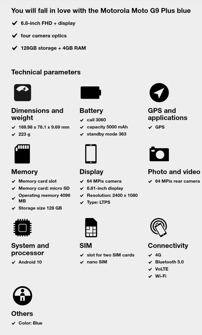 Moto G9 Plus Specs