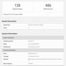 Galaxy M02 Geekbench benchmark