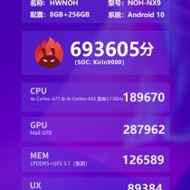 Kirin 9000 gets 693605 points on AnTuTu