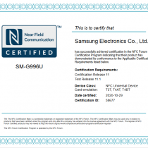 Galaxy S21+ NFC Certification