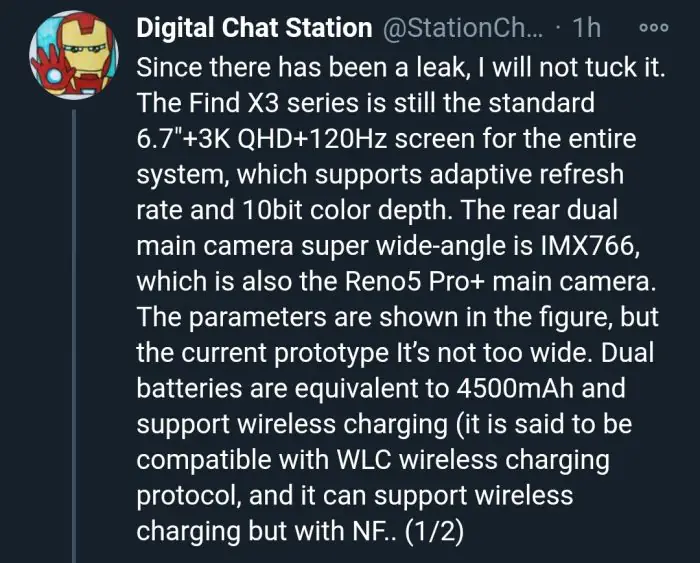 Oppo Find X3 specifications