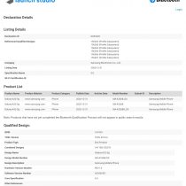 Galaxy A32 5G Bluetooth SIG certification