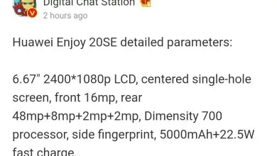 Huawei Enjoy 20 SE specs