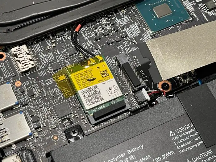 MSI GS66 wireless network card