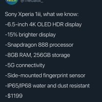 Sony Xperia 1 III Specs