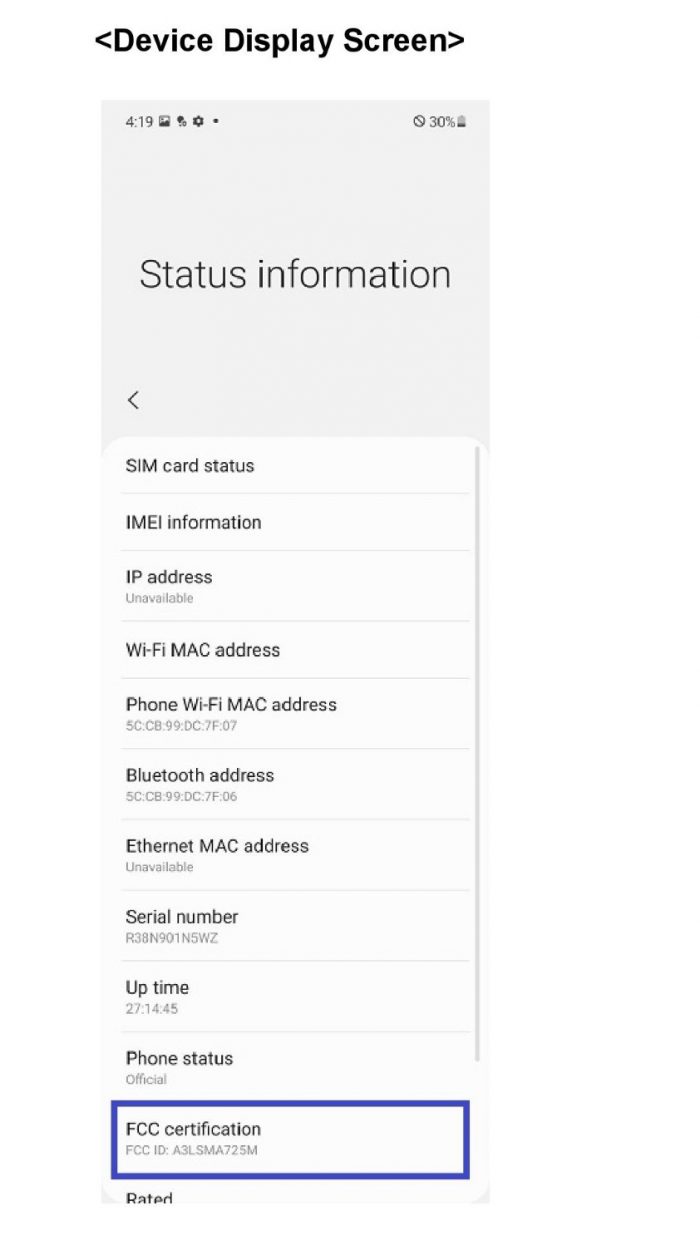 Galaxy A72 FCC Certification (3)