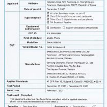 Galaxy A52 5G FCC certification