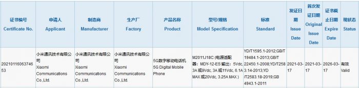 Xiaomi Mi Mix Foldable Phone Gets 3C Certification With 67W Fast Charging