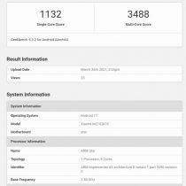 Xiaomi 11 Ultra Geekbench