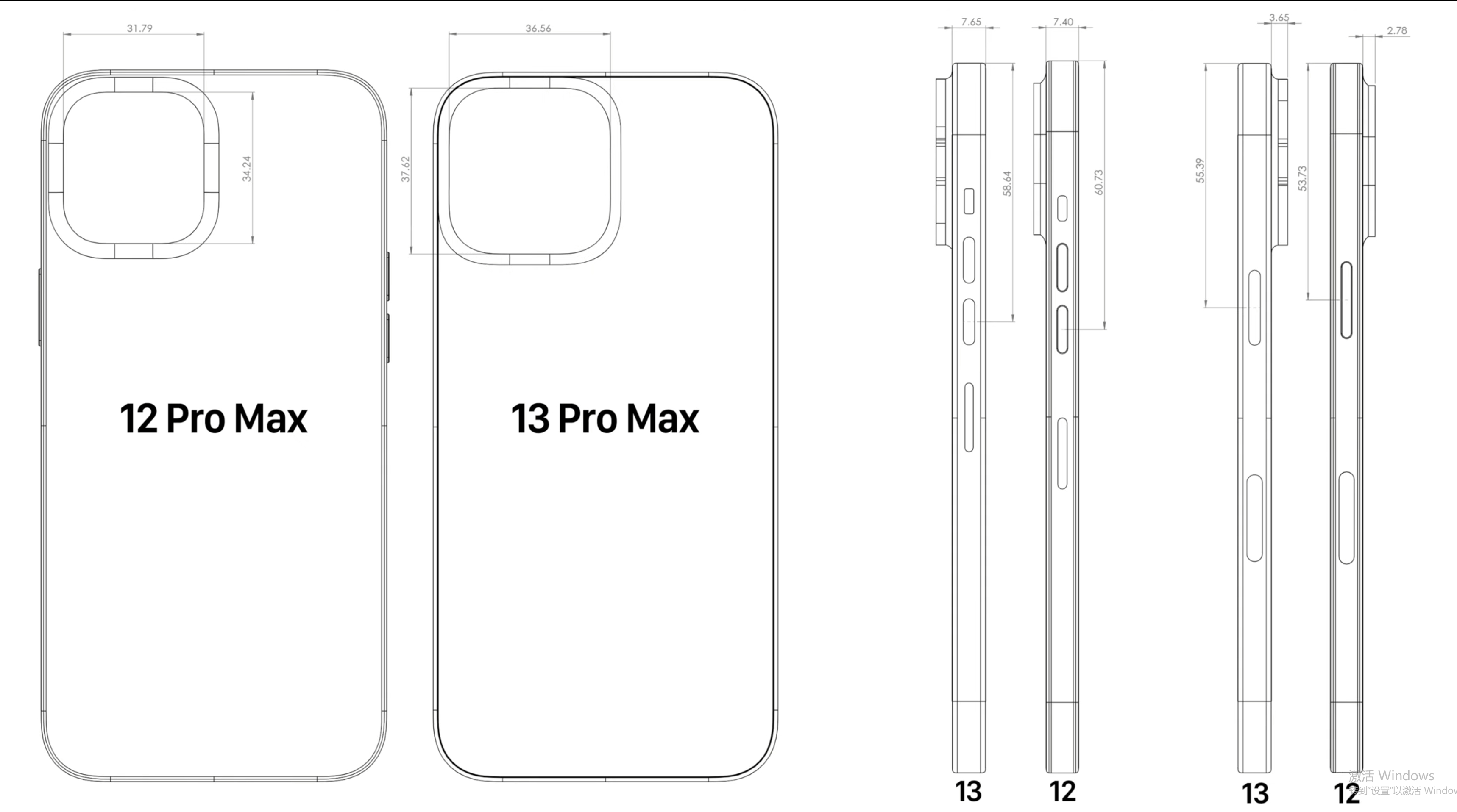 iPhone 13 Pro Max size vs iPhone 12 Pro Max size