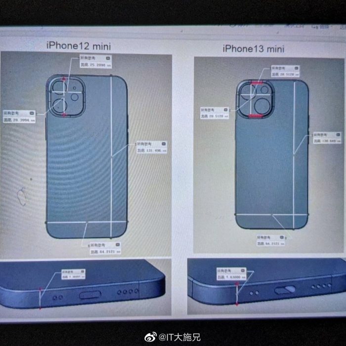 iPhone 13 mini CAD renders