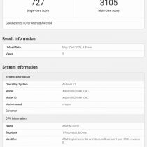 Redmi K40 Light Luxury Edition Geekbench
